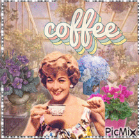 Contest: Coffee break in the Garden - Vintage - Besplatni animirani GIF