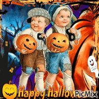 Joyeux Halloween/Enfants geanimeerde GIF