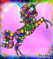cheval coloré - Animovaný GIF zadarmo