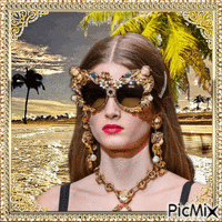 Elegante Dame mit origineller Sonnenbrille