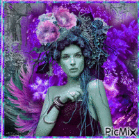 woman purple fantasy GIF animado