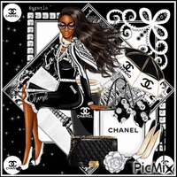 Chanel Black & White анимиран GIF