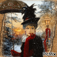 Frau im Winter von Bernard Peltriaux