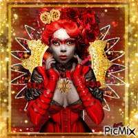 red style in the gold star - GIF animé gratuit