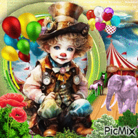 Le petit clown - GIF animé gratuit