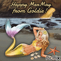 Happy MerMay from Goldie - GIF animado grátis