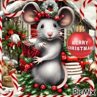 Petite souris de Noël animovaný GIF