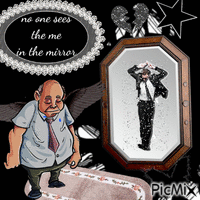 no one sees the me in the mirror animovaný GIF