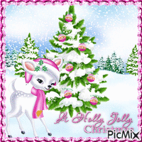 holly jolly pink christmas GIF animado