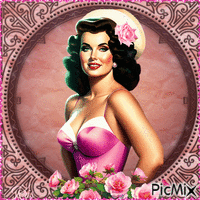 Femme pink vintage 🌼🌻🌿🍁 - GIF animate gratis