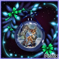 Boule de Noël avec animal. - Free PNG