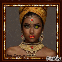 Retrato de uma beleza africana анимиран GIF
