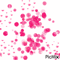 Plui de point et cœur roses - Gratis geanimeerde GIF