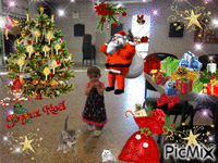 Visite du Père Noël - GIF animate gratis