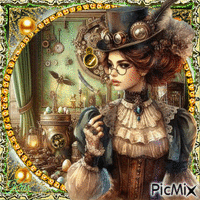 lady steampunk GIF animé