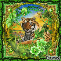 spring tiger animasyonlu GIF