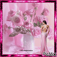 Pink Roses - Animovaný GIF zadarmo