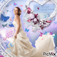 Butterflies, flowers and lace animovaný GIF