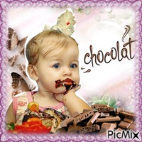 Petite fille qui aime le chocolat. - Free animated GIF