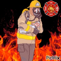 Firefighter GIF animado