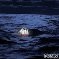 Sailboat in a Storm - Nemokamas animacinis gif