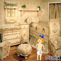 Cartoon baby in nursery geanimeerde GIF