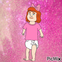 Baby in pink world - Безплатен анимиран GIF