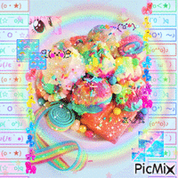 rainbow icecream - GIF animé gratuit