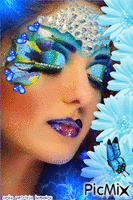 Fleur bleu анимированный гифка