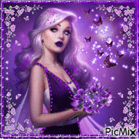 Lady in Purple - Ilmainen animoitu GIF