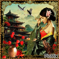 Creation in oriental style - Free animated GIF