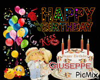 happy birthday giuseppe GIF animé