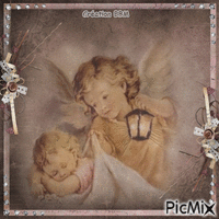 L'ange et le bébé par BBM animasyonlu GIF