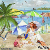 A la plage par BBM GIF animé