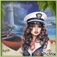 Femme marin. - GIF animasi gratis