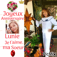 Bon Anniversaire Lunie bisous !!! - Free animated GIF
