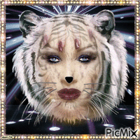 femme tigre concours - Free animated GIF