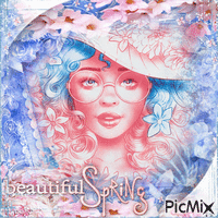 Spring woman portrait - Free animated GIF