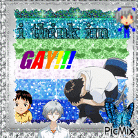 I think im gay - shinji animēts GIF