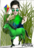 Green horse.. animasyonlu GIF