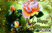 Happy Birthday Roses 2 geanimeerde GIF