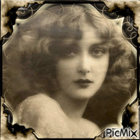 Retrato de una mujer vintage, estilo de foto antigua animēts GIF