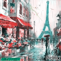 PARIS SOUS LA PLUIE - GIF animado gratis