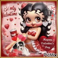 Betty Boop - Saint Valentin - Animovaný GIF zadarmo