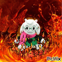 Ralsei but he is on fire - 無料のアニメーション GIF