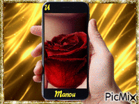 Une rose pour manou анимиран GIF