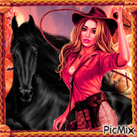 Cowgirl geanimeerde GIF