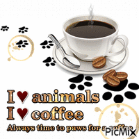 Always time for a Coffee PAWS - Gratis geanimeerde GIF
