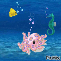 bubbles under the sea animovaný GIF