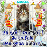 chat bisous animowany gif